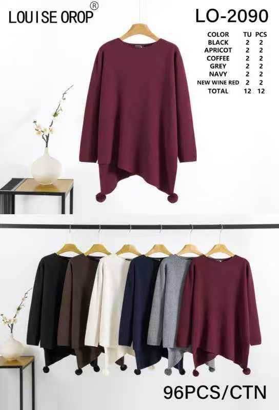 SWEET MAGIC MODA Y COMPLEMENTOS - Wholesale Knit Top - Women's - BASIC JERSEY WITH WIDE ASYMMETRIC CUT0