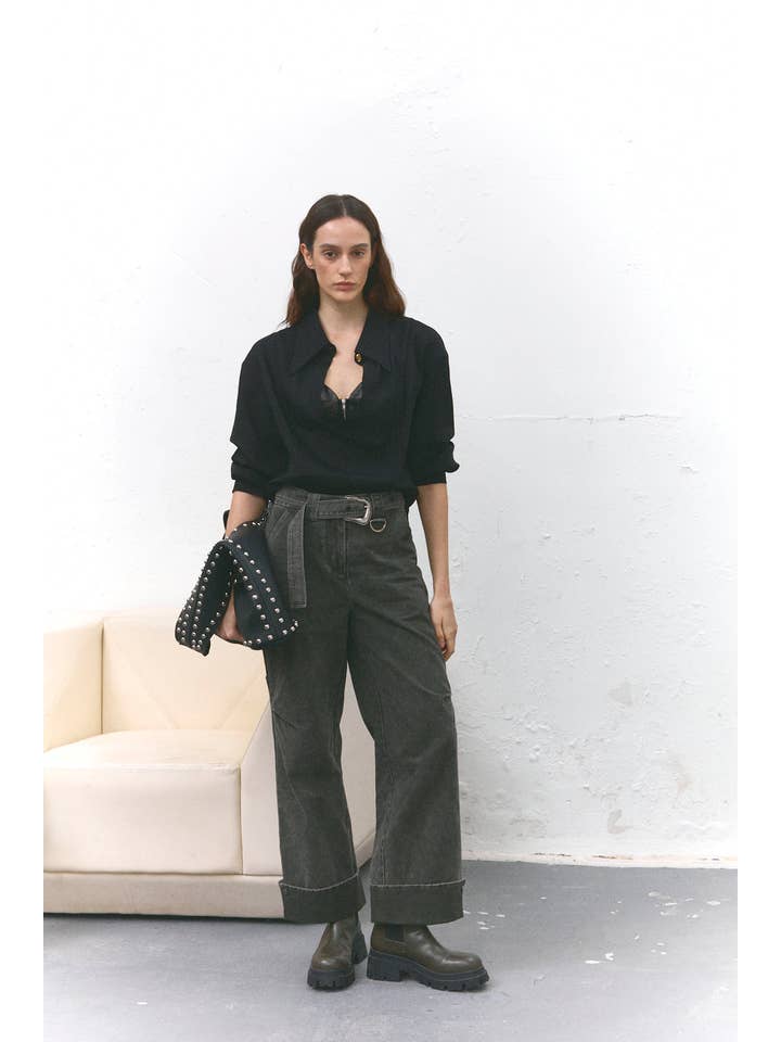 SUNDAY LIFE - Wholesale Pants - Women's - Judith-Wide Leg Pants with Marked Hem3