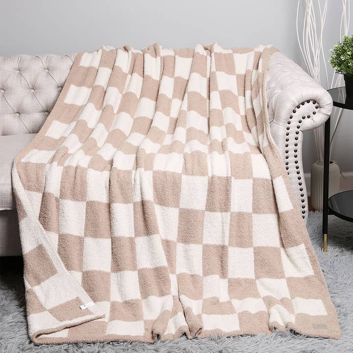 Fashion City - Wholesale Throw Blanket - Checkerboard Patterned Throw Blanket