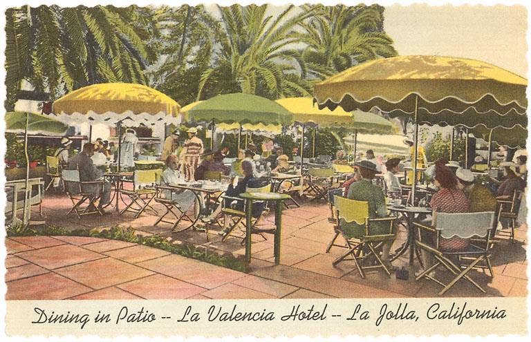 Found Image Press - Wholesale Magnet - Magnet SD-234 Patio of La Valencia Hotel, La Jolla, Californ0