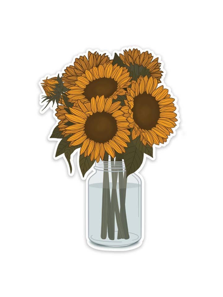 Sunflower bouquet Vynil sticker for wholesale by PalettebyDiana