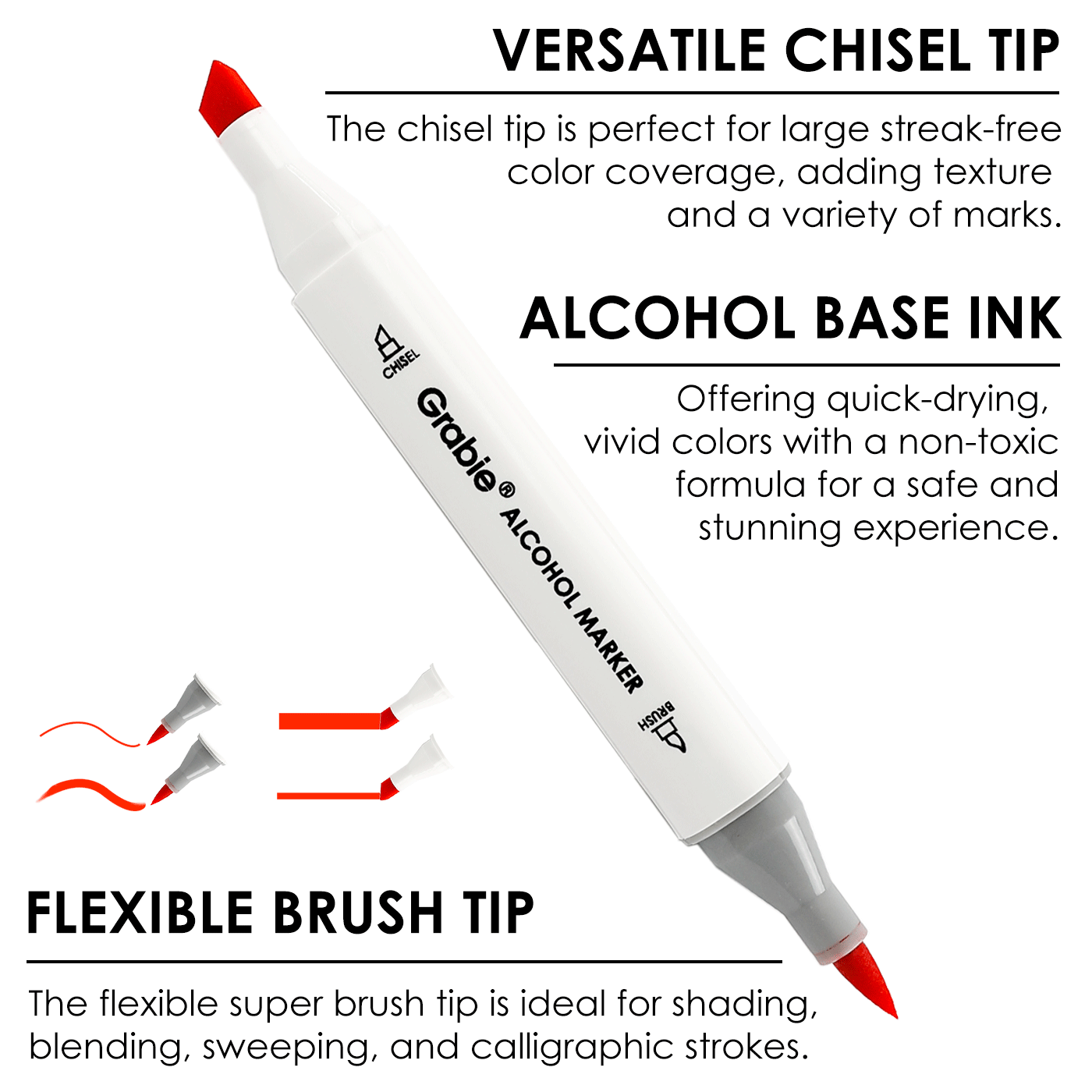 Grabie - Wholesale Marker - Dual-Tip Alcohol-Based Marker Set Of 48 With Coloring Book1