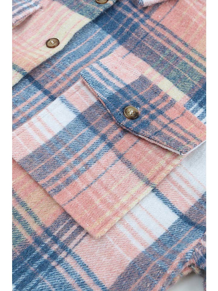 Trendi Lady - Venta al por mayor Sobrecamisa - Mujer - Chaqueta de franela rosa a cuadros