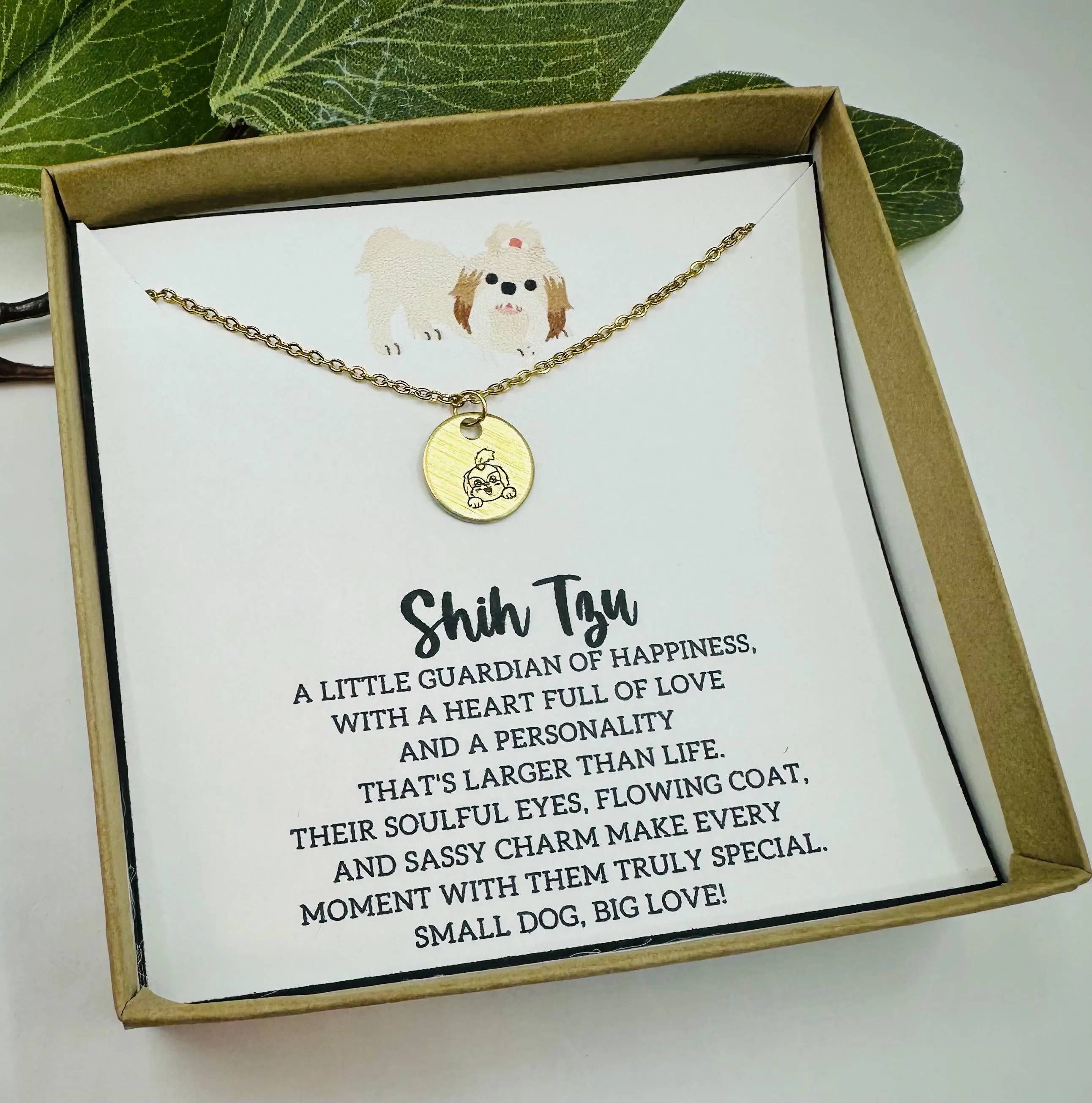 Little Happies Co - Wholesale Pendant/Charm Necklace - Shih Tzu Necklace, Unique Shih Tzu Gifts for Her, Pet Lover