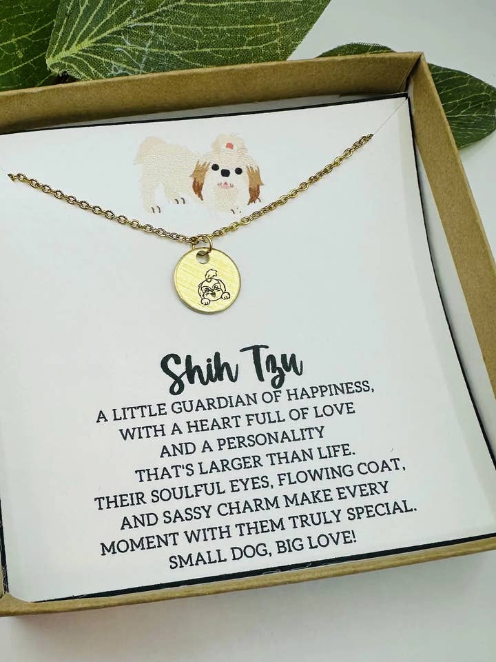 Shih Tzu Necklace, Unique Shih Tzu Gifts for Her, Pet Lover for wholesale by Little Happies Co
