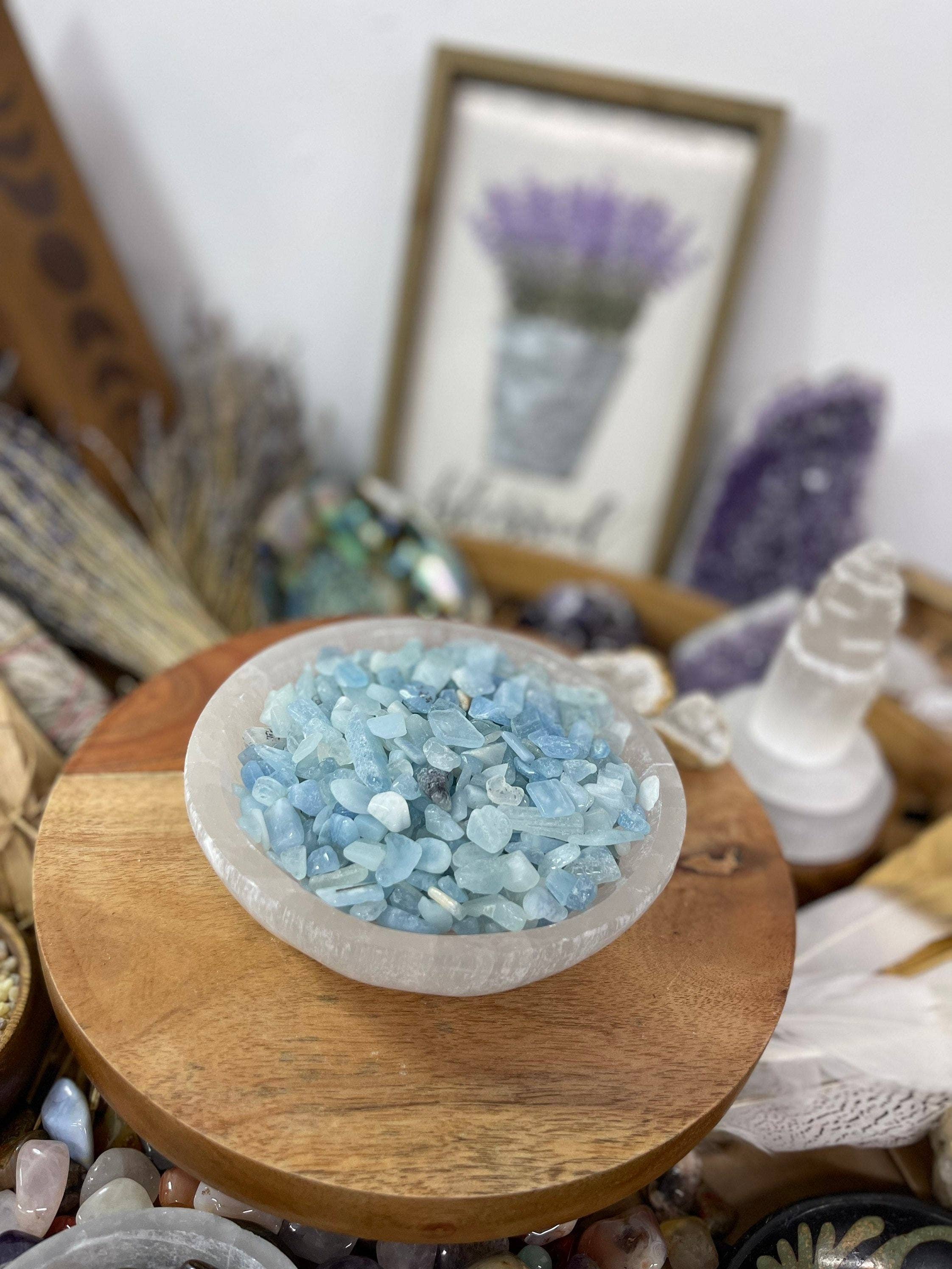 CaNatureLover - Vente Pierre et cristal de spiritualité - Pierres roulées naturelles d’aigue-marine et éclats de cristaux6