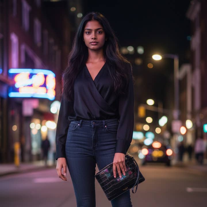 Black Leather Crocodile Print Clutch Bag Christmas Gift for wholesale by Mila Rose London