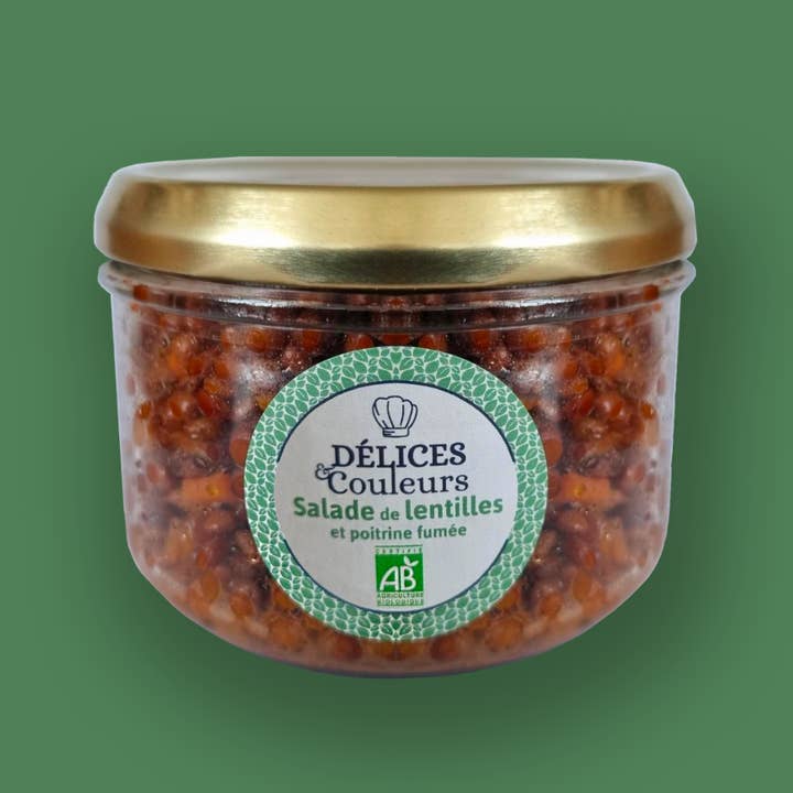 Organic Lentil and Smoked Breast Salad for wholesale by Délices & Couleurs, la cuisine en bocal