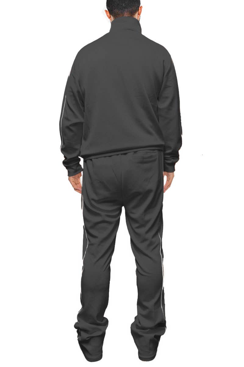 WEIV - Wholesale Tracksuit - Men's - Mens Stacked Flare Track Suit SET 16