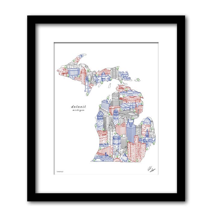 Detroit Michigan Wanddekor für den Großhandel von Townsville Art