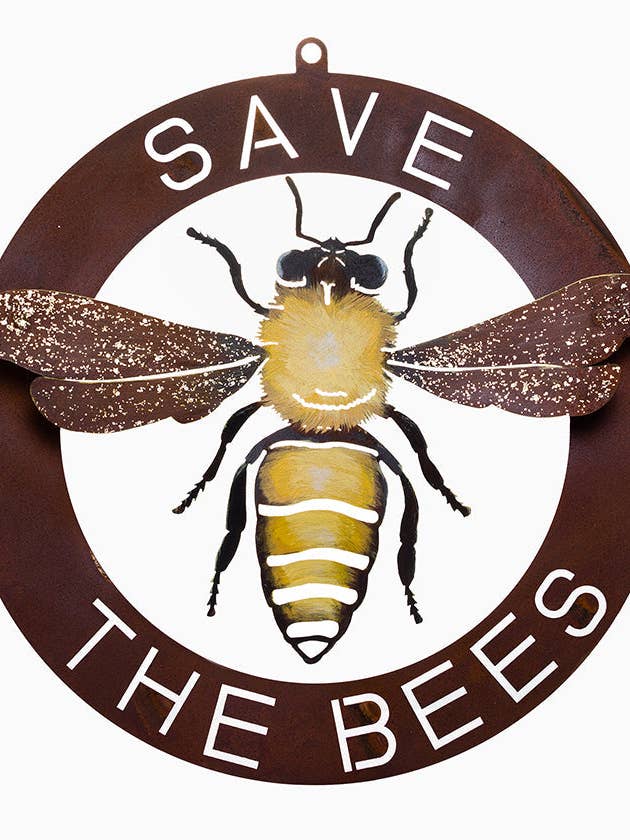 Save The Bees Wall Art -Painted for wholesale by Elegant Garden Design