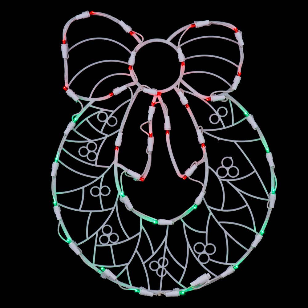 Dunn Deals - Wholesale Wreath - 17" Wreath Wire Silhouette with 35 LED Lights0
