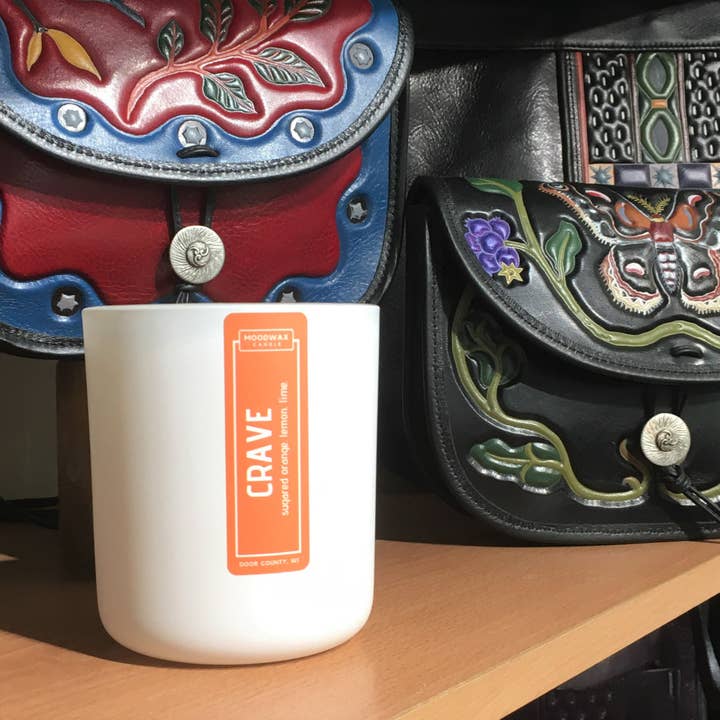 CRAVE - Matte White Glass Vessel for wholesale by Moodwax Candle