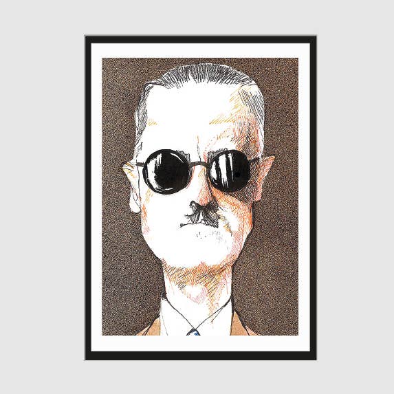 James Joyce Fine Art Portrait Giclee Print - gesigneerd voor wholesale door The Writer Illustrated