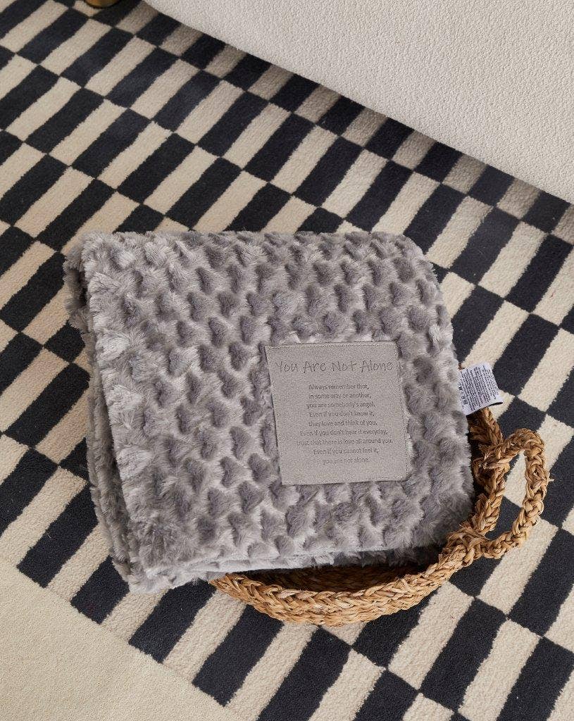 Duke Imports - Wholesale Throw Blanket - "You Are Not Alone" 1-Ply Faux Fur Patch Throw 50"x60"3