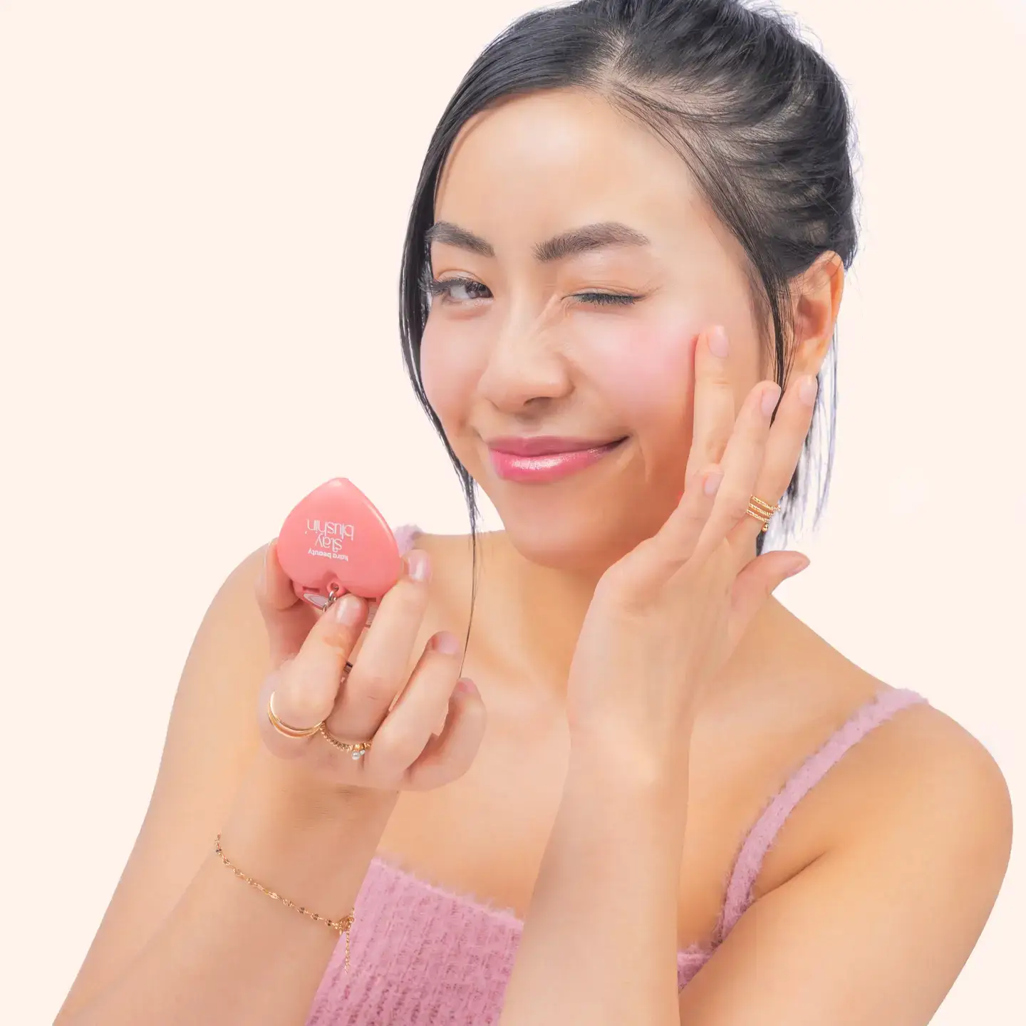 Kara Beauty - Vendita all'ingrosso Fard - Portachiavi Crema Blush per Labbra e Guance Stay Blushin! - Flirty Flush1