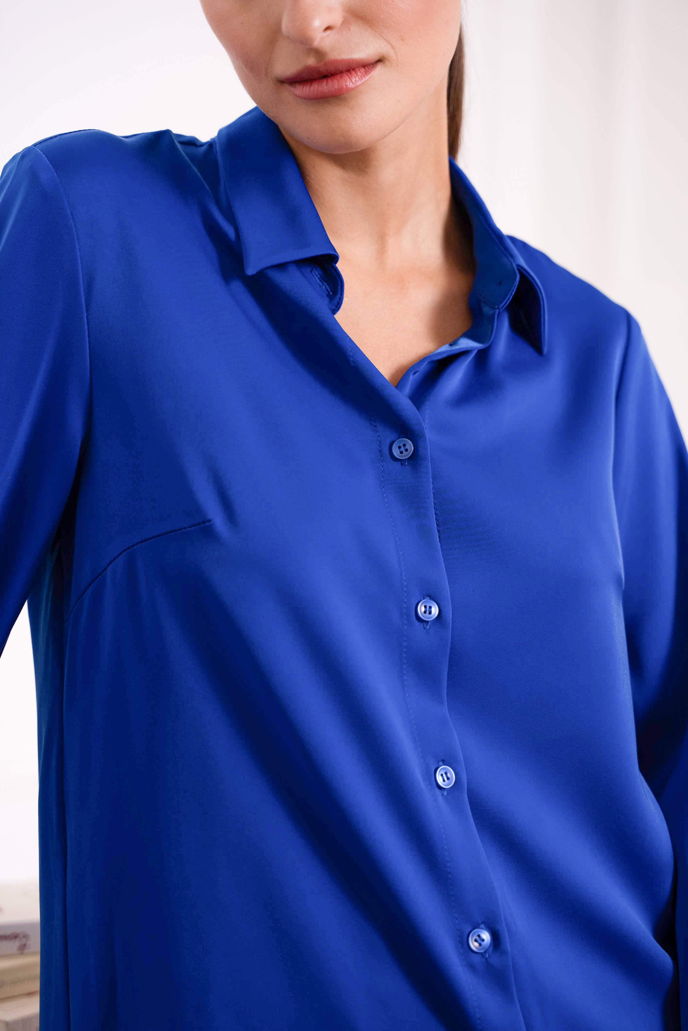Attentif Paris - Wholesale Button Down Shirt - Women's - Satin shirt with classic notched collar43