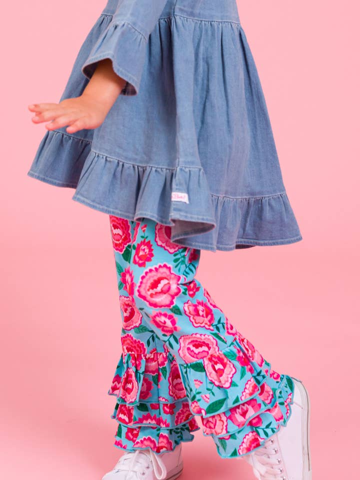 Blue Girls Light Wash Denim Stretch Denim High Low Ruffle Tunic
for wholesale on Faire3