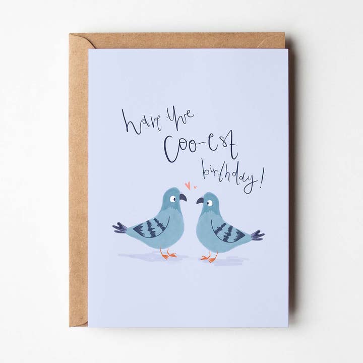 Geburtstagskarte, Motiv Taube, niedliches Wortspiel, A6 für den Großhandel von Mint and Pickle