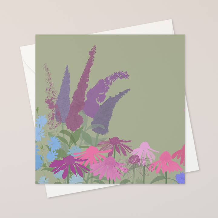 echinacea greetings card for wholesale by katiebirdie