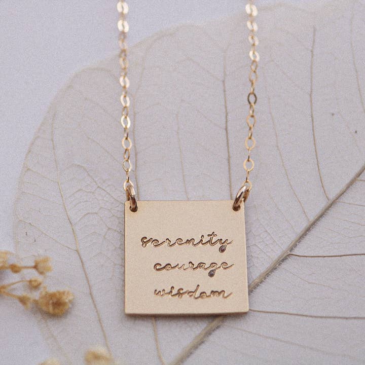 Tickle Bug Jewelry - Wholesale Pendant/Charm Necklace - Serenity Prayer Necklace, 14k Gold Filled or Sterling Silver