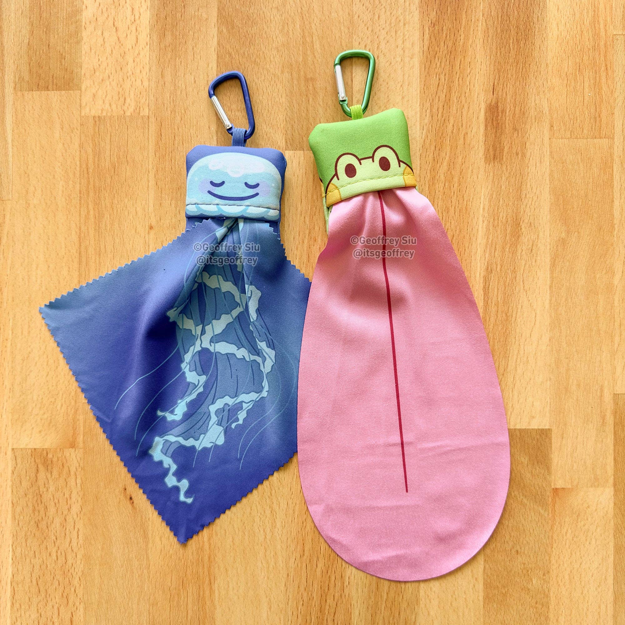 Geoffrey Siu Art LLC - Wholesale Keychain - Unisex - Bean the Frog Microfiber Cloth Keychain1