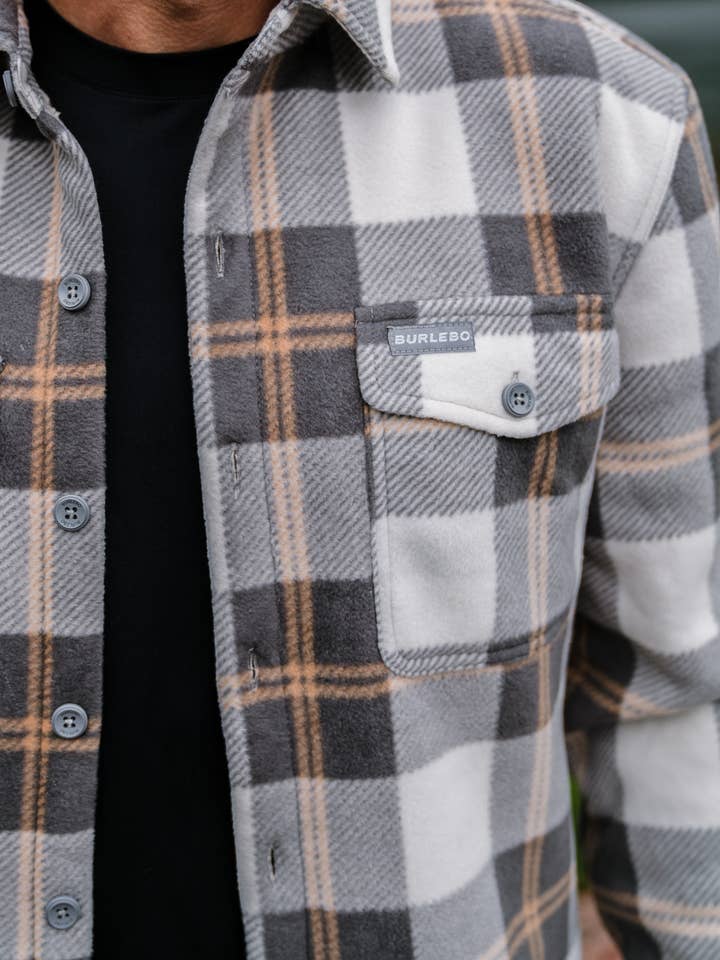 BURLEBO - Wholesale Shirt Jacket/Shacket - Men's - Shacket - Coyote Plaid