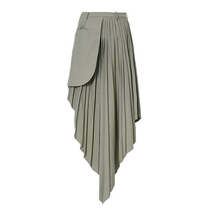 VividLux - Wholesale Top & Skirt Set - Women's - Spring Two Piece Set Blazer Women: Irregular Asymmetric Skirt Design, Fried Street Gas Field Trendy Suit