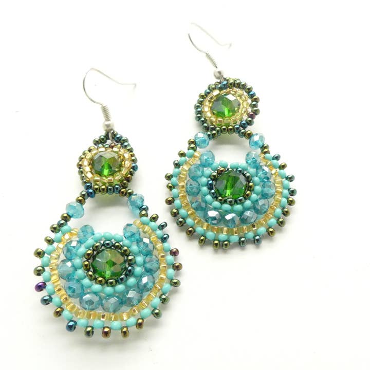 Gloria Crystal Earrings - Assorted Colors for wholesale by DIAMANTI DESIGNS