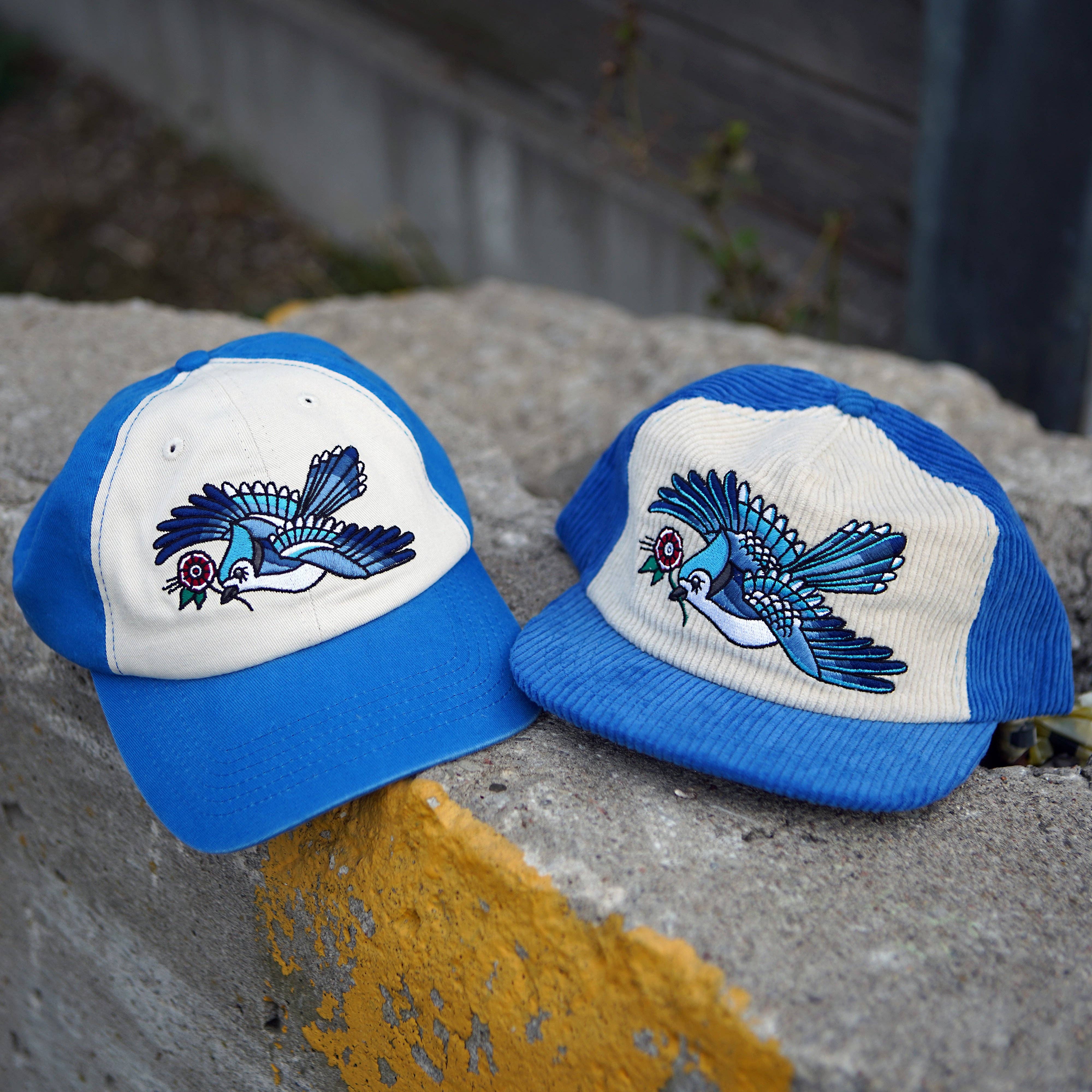 Stuntin Goods - Wholesale Flat Brim Cap - Unisex - Blue Jay Two-Tone Corduroy Hat5