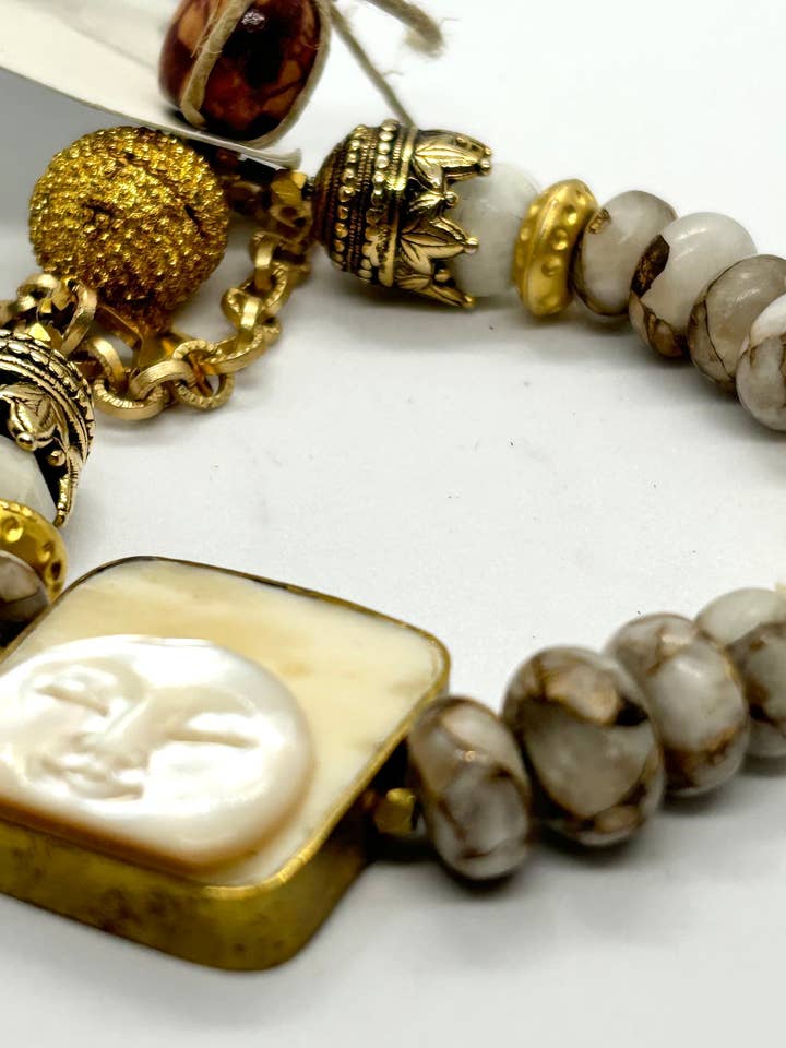 BEAUTIFUL SOUL - PEARL "MAN IN THE MOON" - BRACELET for wholesale by Beautiful Soul Jewelry
