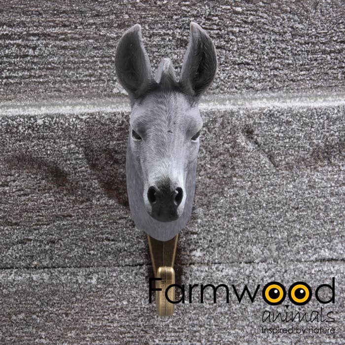 Imhof & Stevens BV - Wholesale Wall Hook - COAT HOOK HOOK'D! DONKEY 6.5X4.5X13 CM FARMWOOD ANIMALS1