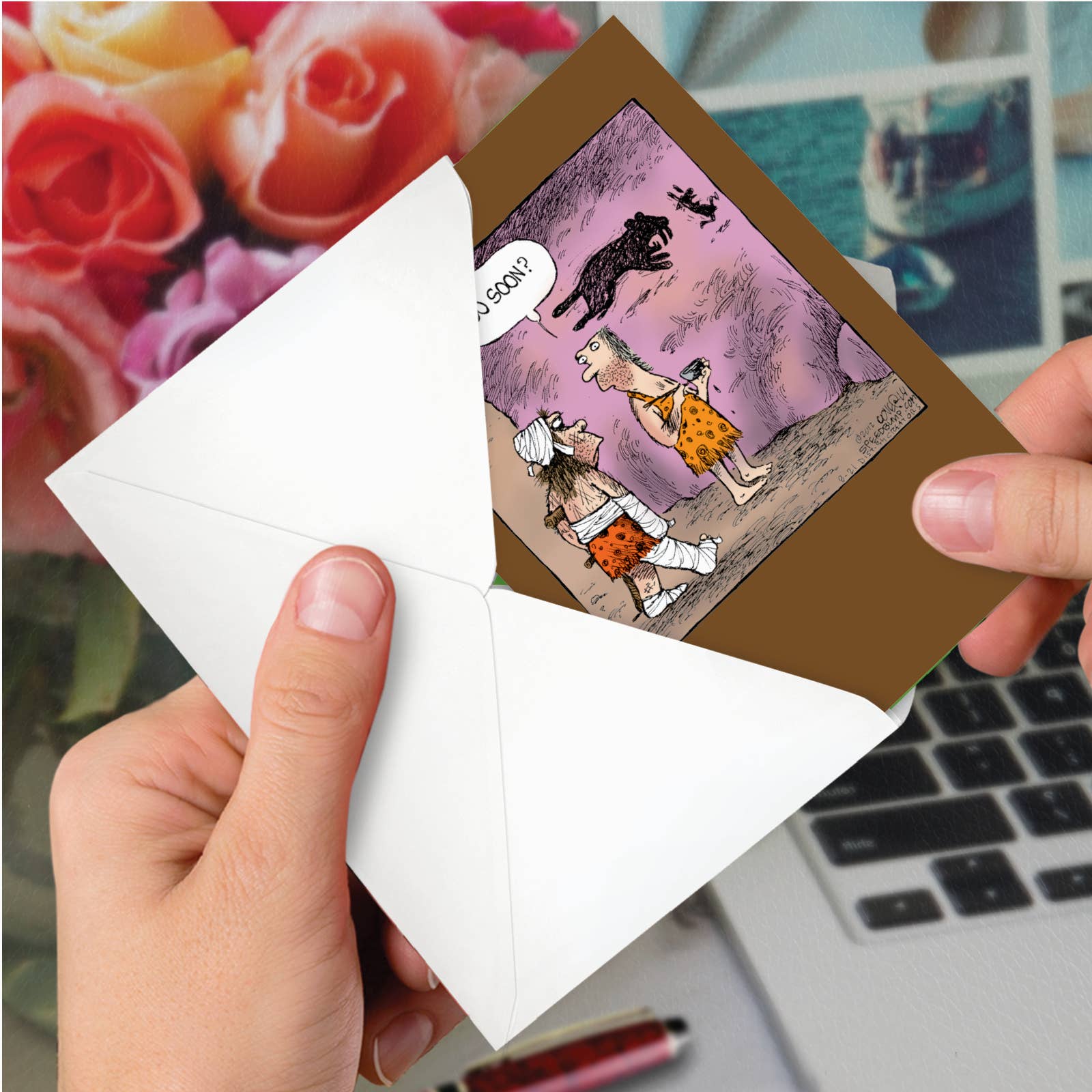 NobleWorks - Venta al por mayor Tarjetas de cumpleaños - Tarjeta de cumpleaños - Dibujo cavernícola2