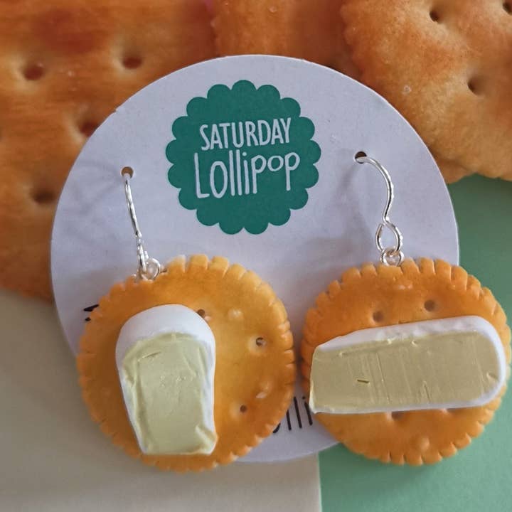 Saturday Lollipop – wholesale Hängande örhängen – Ost och cracker dinglar0