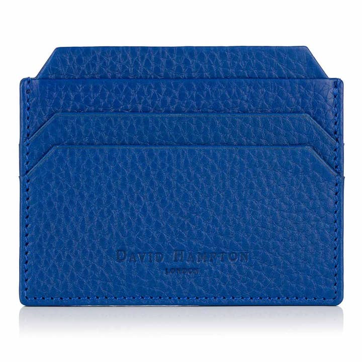 Sapphire Blue Richmond Leather slim 6 card holder for wholesale by David Hampton
