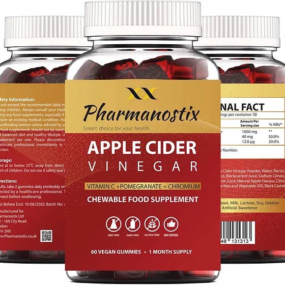 Pharmanostix – wholesale Oral supplement/vitamin – Apple Cider Vinegar Vegan Gummies with Vitamin C
