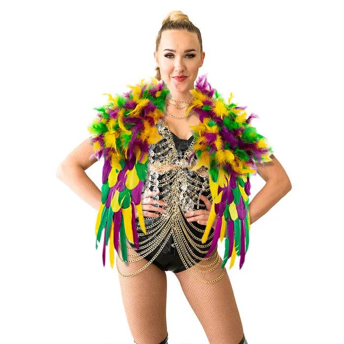 Haussement d'épaules en plumes - Mardi Gras pour la vente par Zucker Feather Products