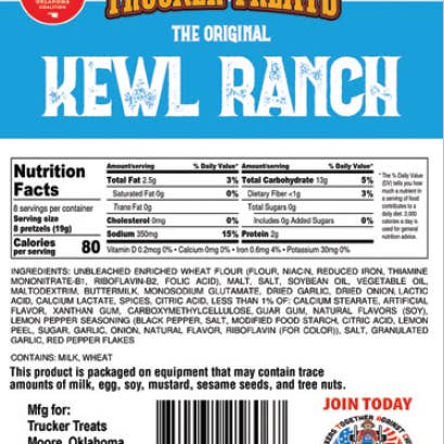 Trucker Treats - Wholesale Pretzels - 5.3oz Kewl Ranch1