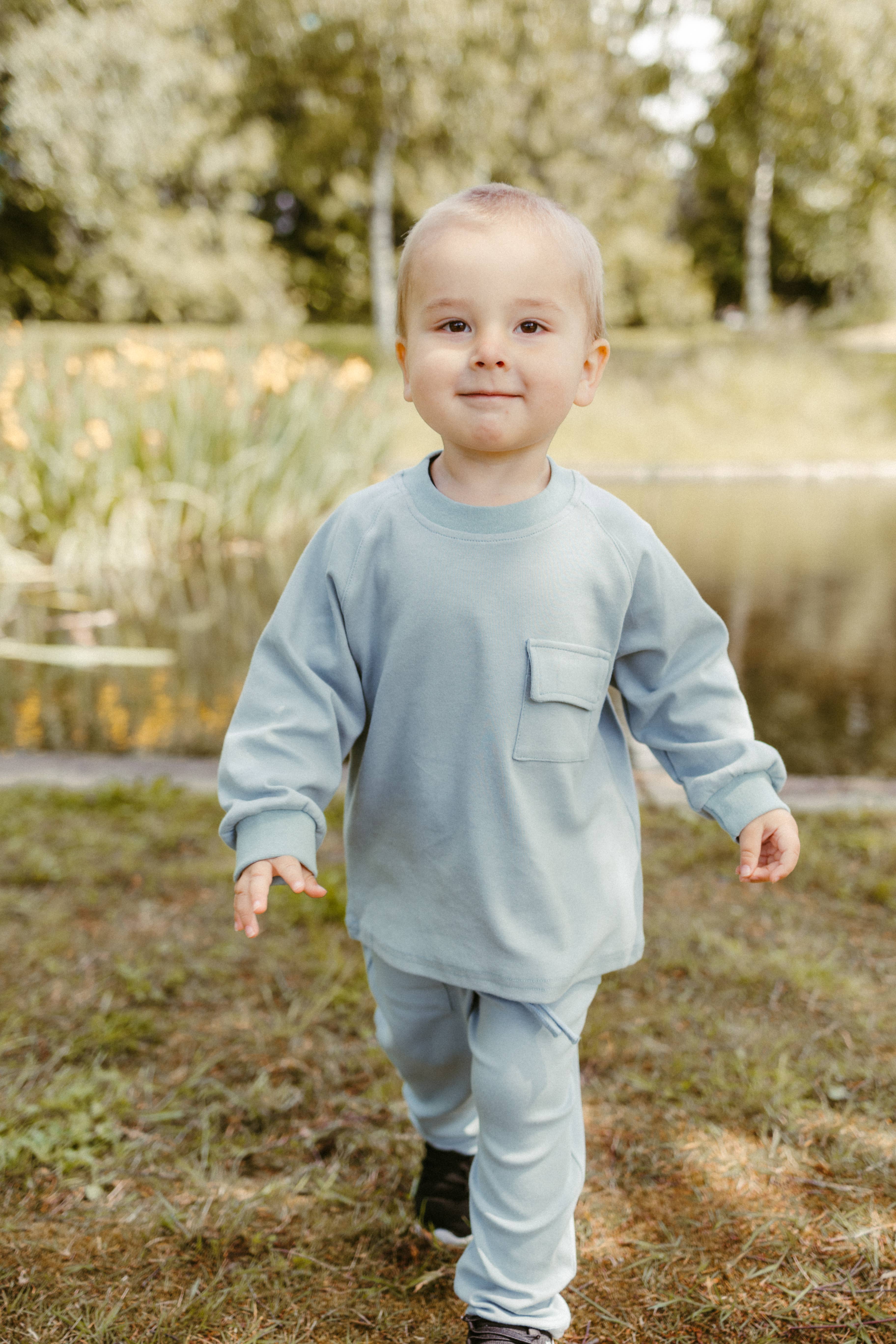 Raglan Playwear Set in Dusty Blue for wholesale on Faire7