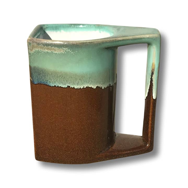 Galleyware - Wholesale Coffee Mug - Brown/Seafoam Glazed Artisan Mugs (Coklat Glossy Melt)