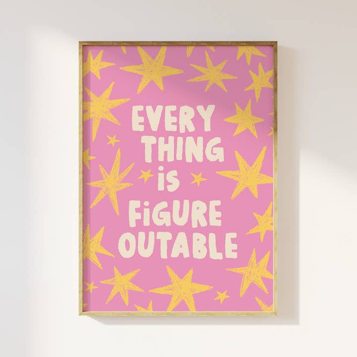 Tout est déchiffrable Impression Rose Jaune pour la vente par April Lane Art