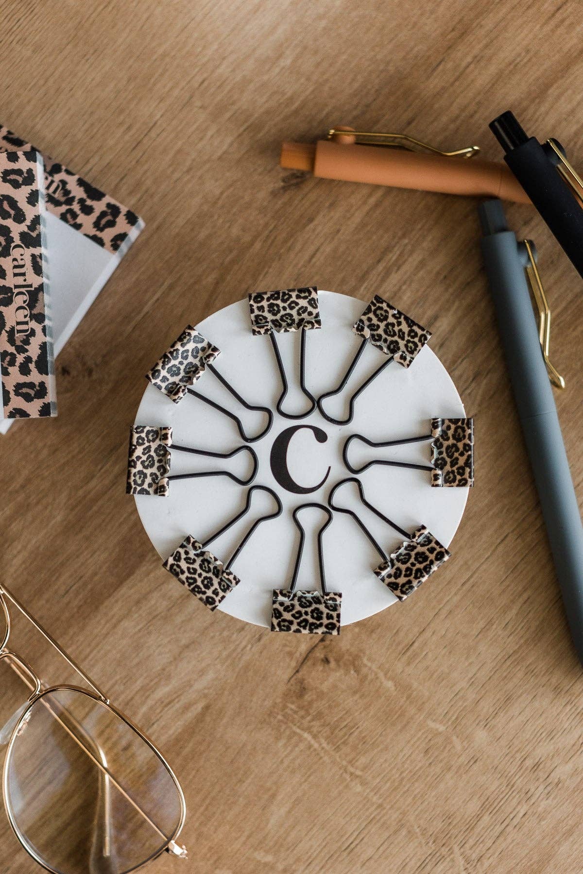 Carleen Creative - Vente Pince-notes - Ensemble de pinces à reliure décoratives - Imprimé léopard