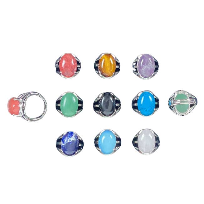 Anillos abiertos cromados (juego de 9) para venta al por mayor de Craftstones