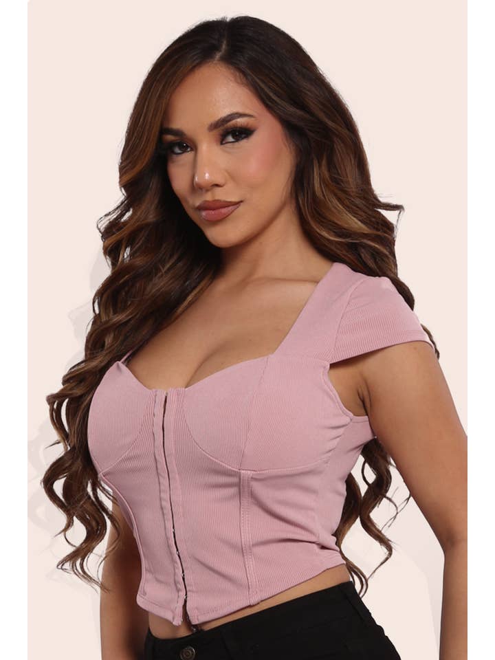 REDFINCH APPAREL INC - Wholesale Corset - Women's - Womens Hook and Eye Corset Crop Top