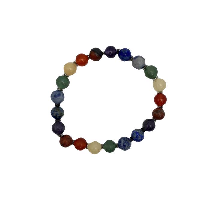 7 Chakra Stretch Bead Bracelet for wholesale by Crystal + Craft