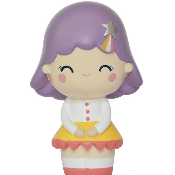 Momiji - Wholesale Decorative Figurine - Momiji Message Doll - Birthday Girl Lavender