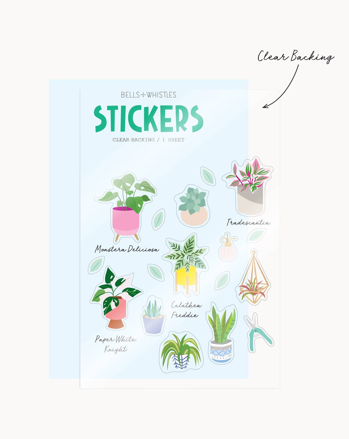 Girl of All Work – wholesale Sticker – House Plants Clear Stickers1