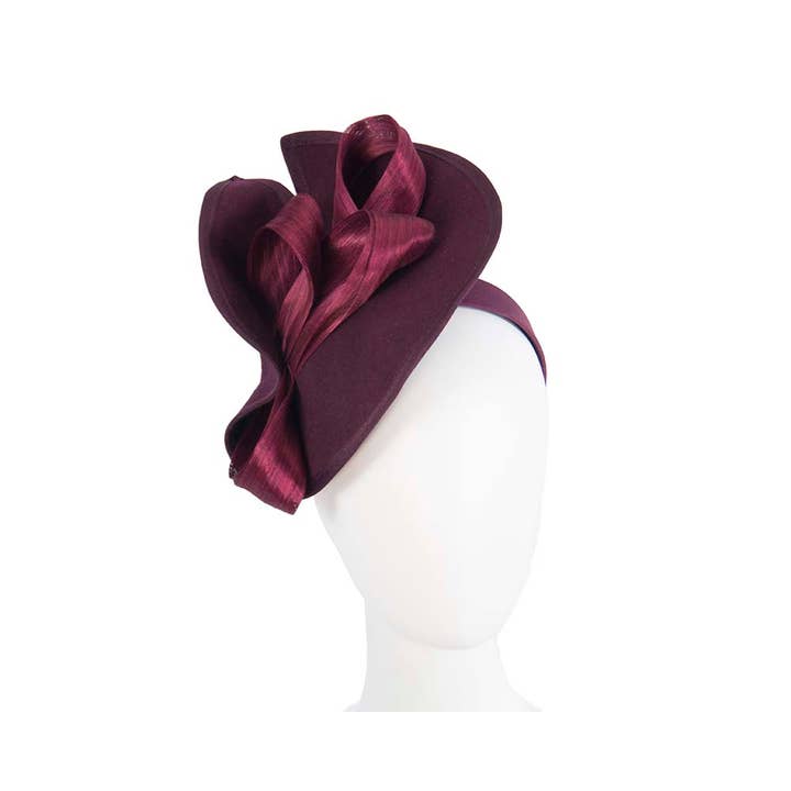 Twisted winter felt fascinator for wholesale by Max Alexander by Cupids Millinery Melbourne