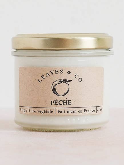 Handmade scented candle vegetable wax - Peach for wholesale by Leaves & Co