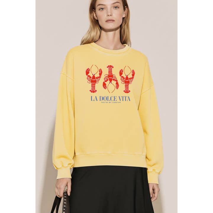 LA DOLCE VITA LOBSTER MINERAL WASH SWEATSHIRT for wholesale by STARCHIS